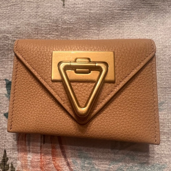 Bottega Veneta NIB Intrecciato Calf Leather Card Holder Almond Beige - Picture 3 of 6